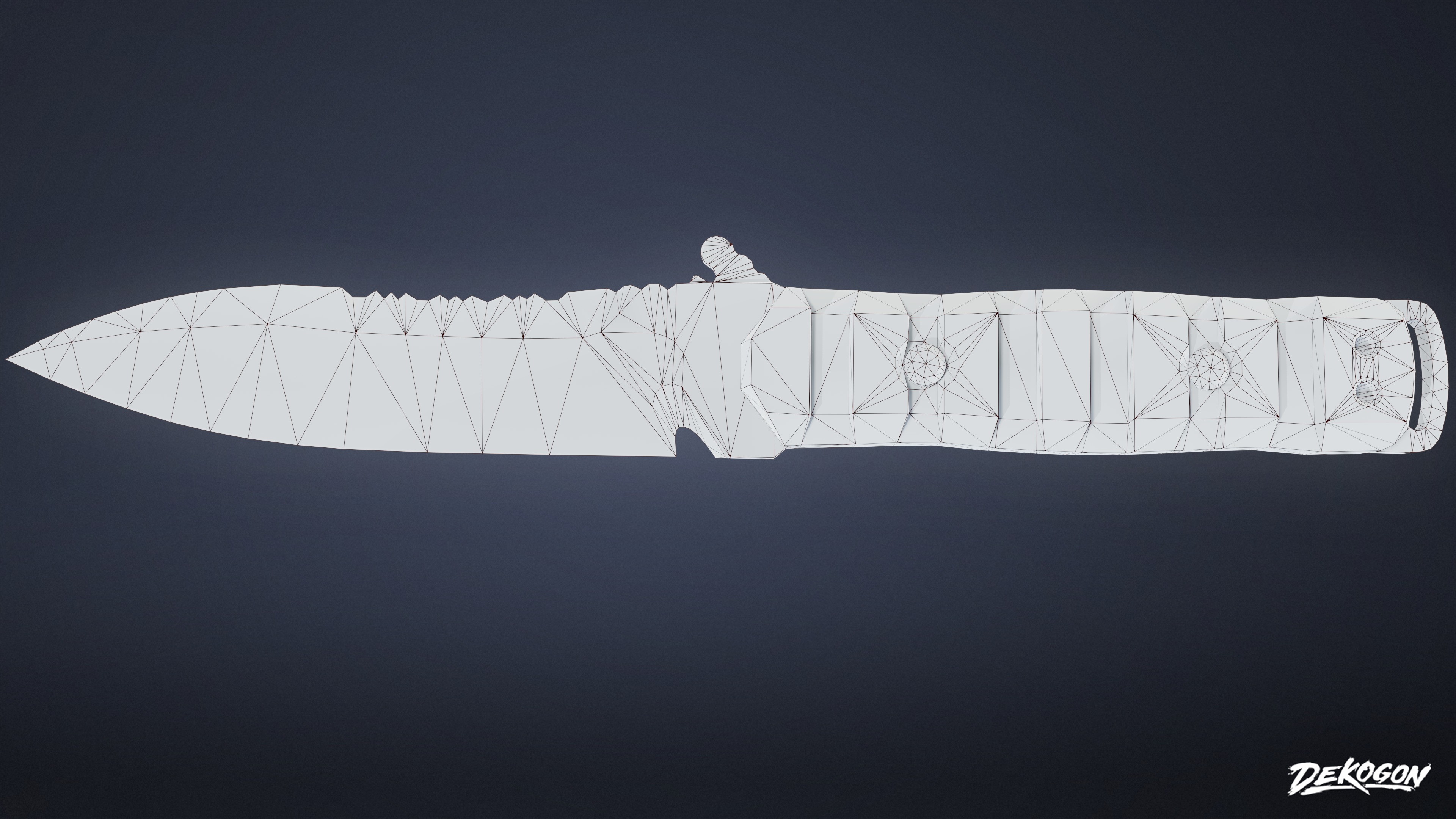 KNIVES - Knife Tactical 04 - LOW POLY Low-poly 3D model_9