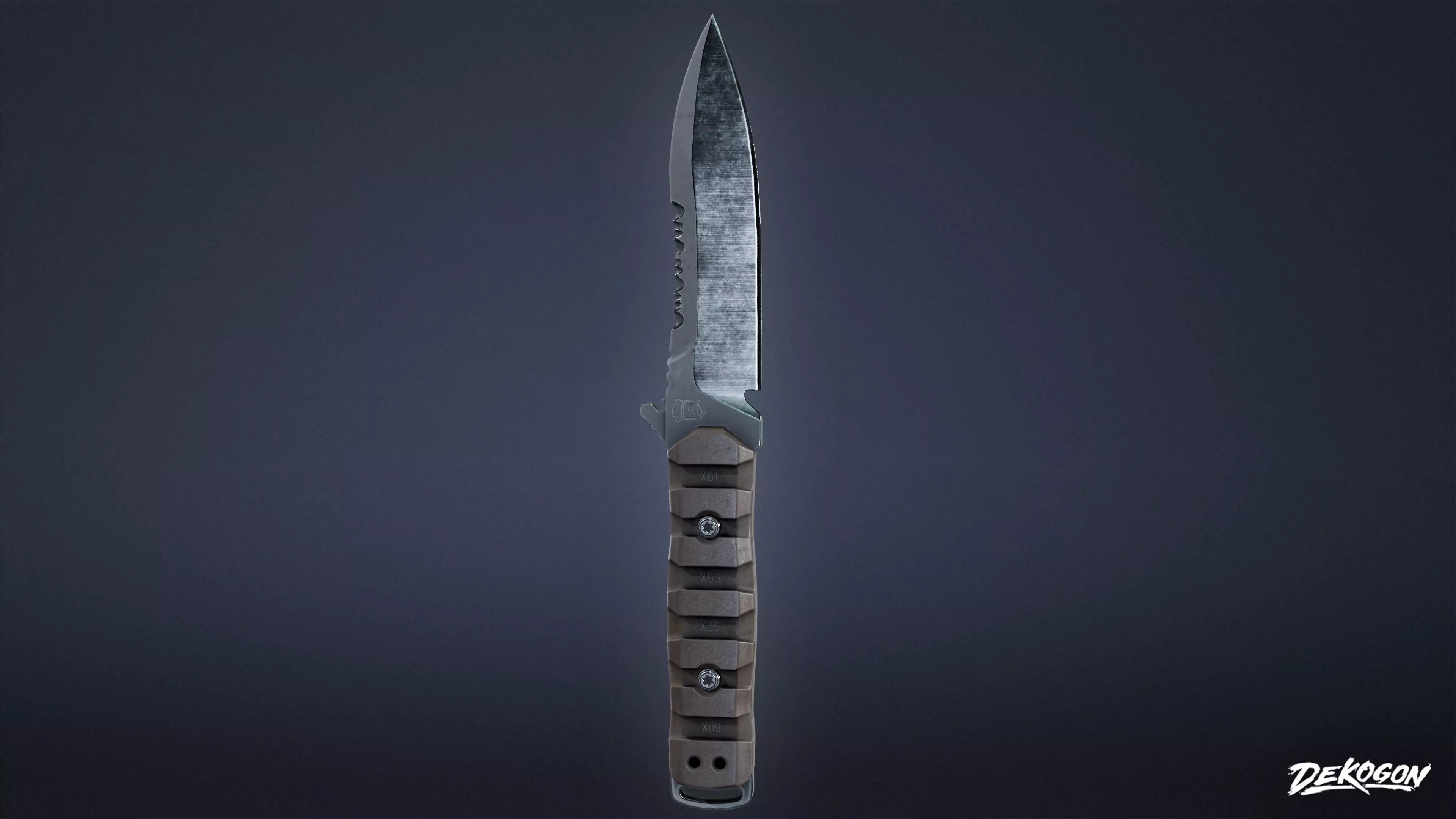 KNIVES - Knife Tactical 04 - LOW POLY Low-poly 3D model_0