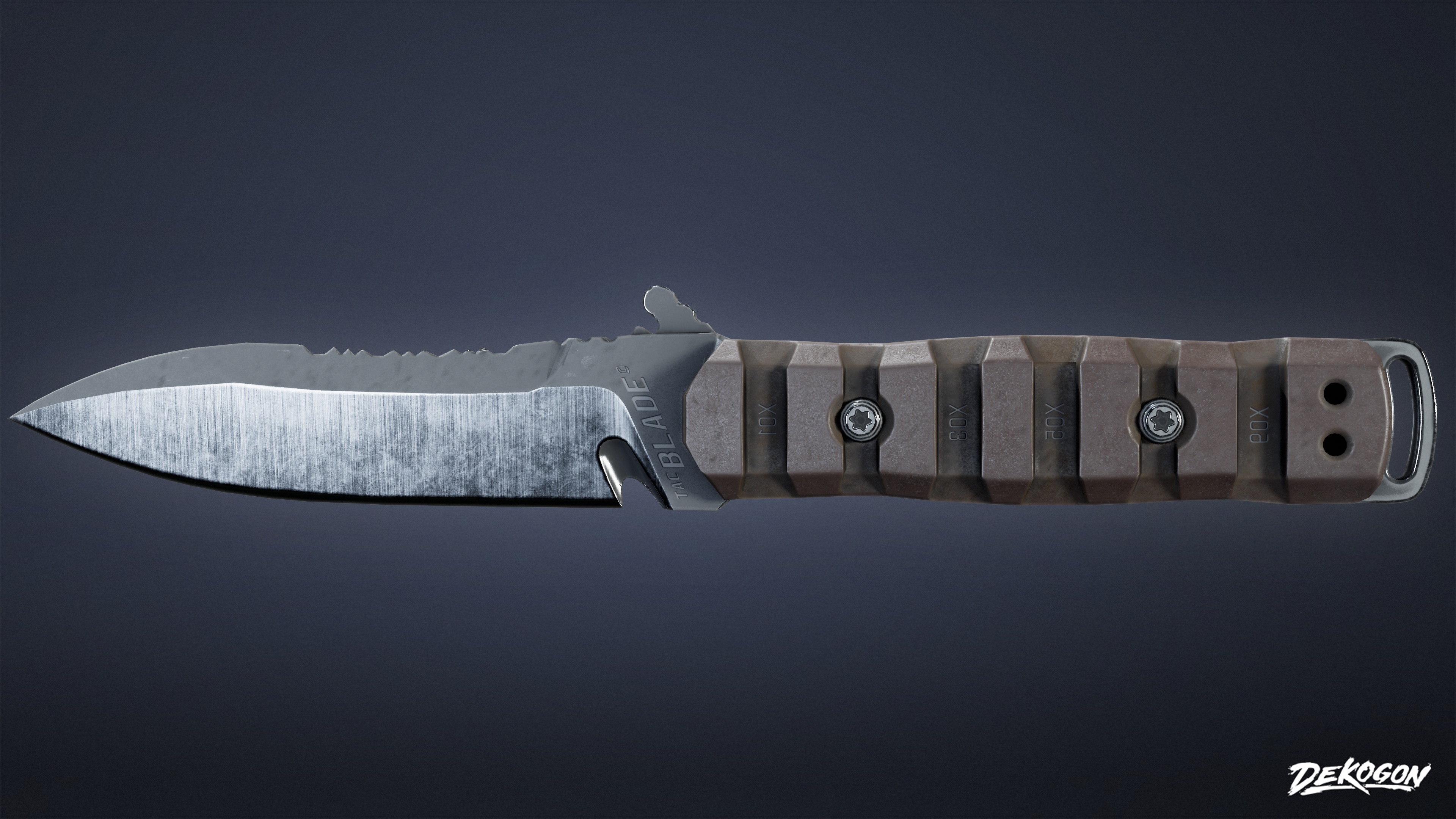 KNIVES - Knife Tactical 04 - LOW POLY Low-poly 3D model_3