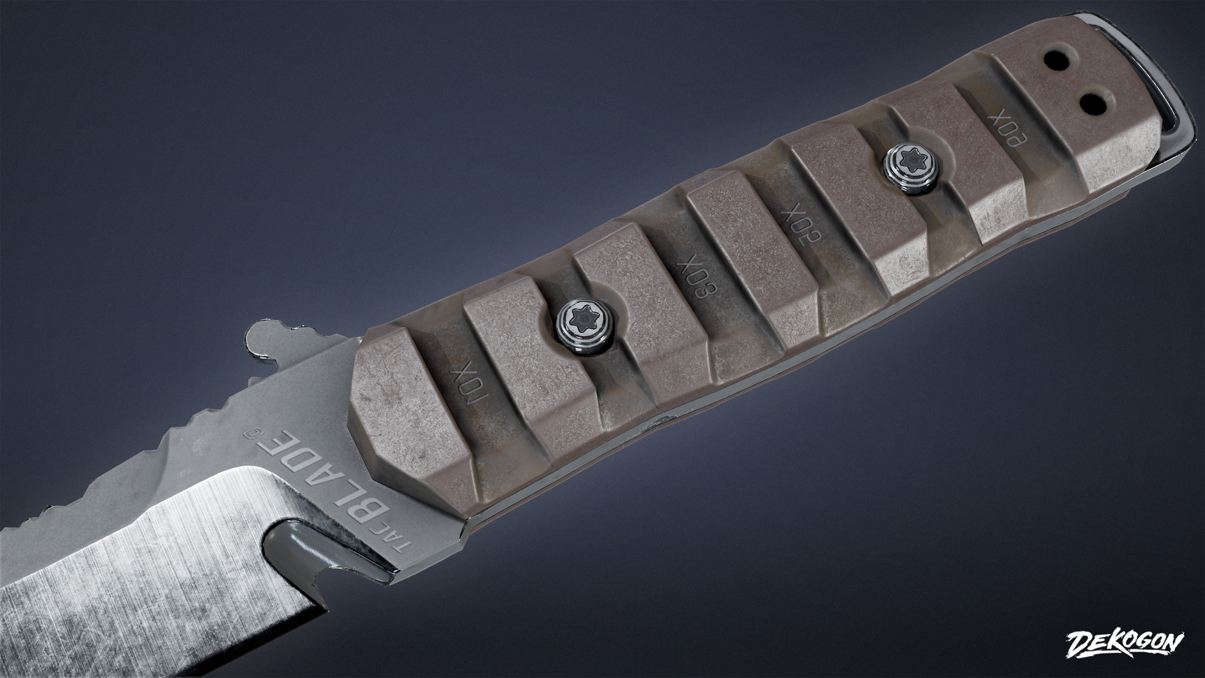 KNIVES - Knife Tactical 04 - LOW POLY Low-poly 3D model_5