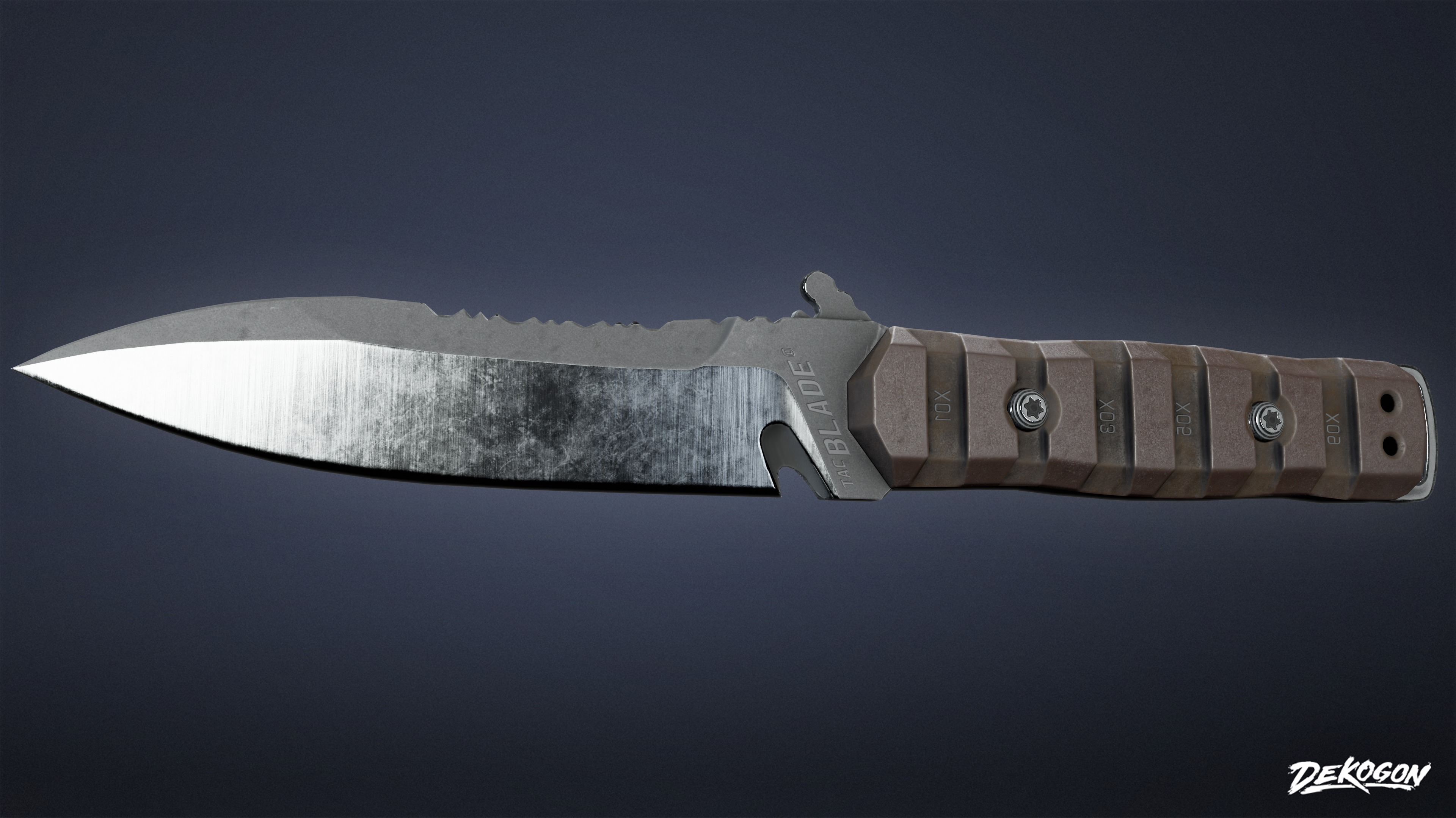 KNIVES - Knife Tactical 04 - LOW POLY Low-poly 3D model_4