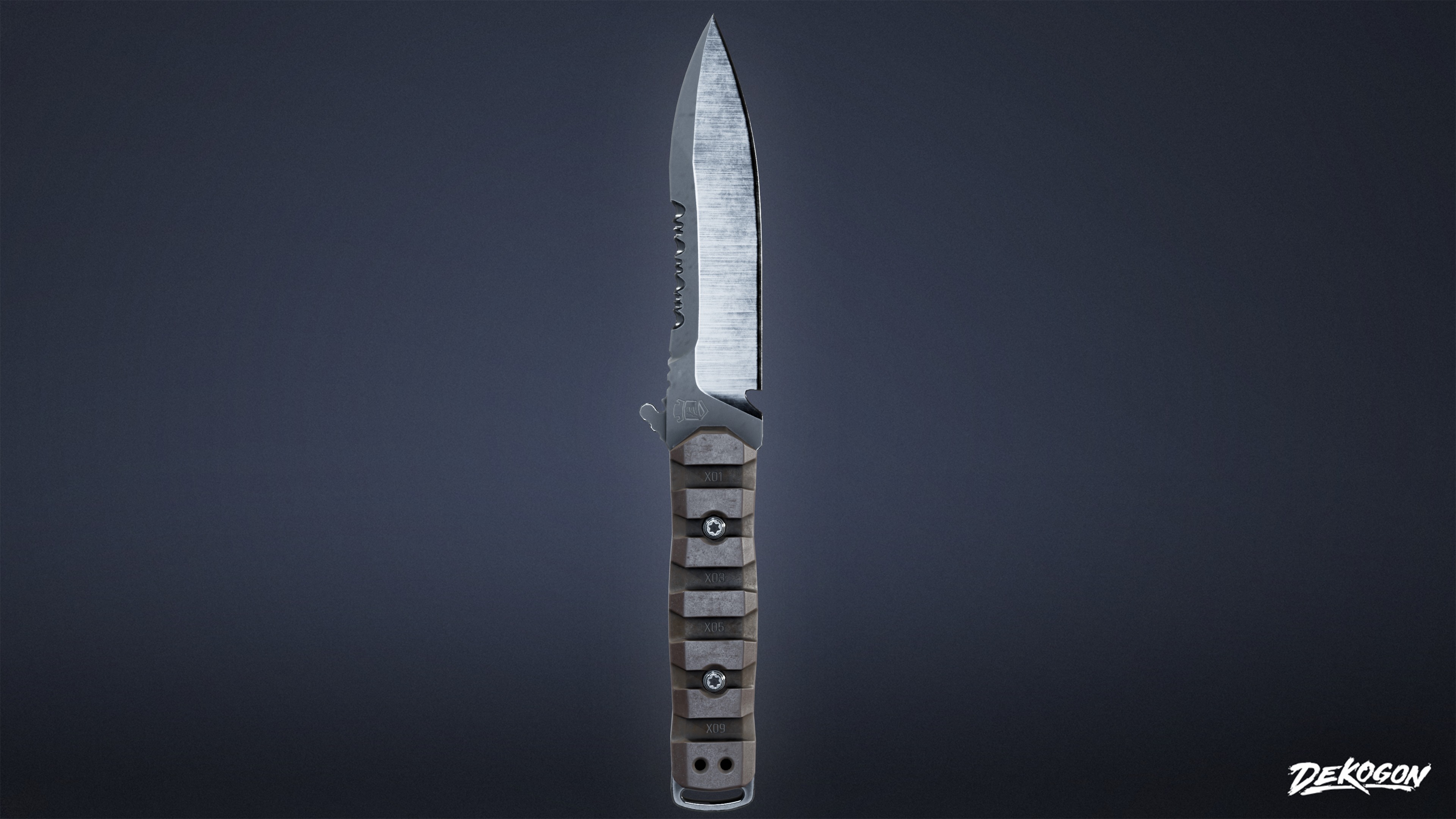 KNIVES - Knife Tactical 04 - LOW POLY Low-poly 3D model_1