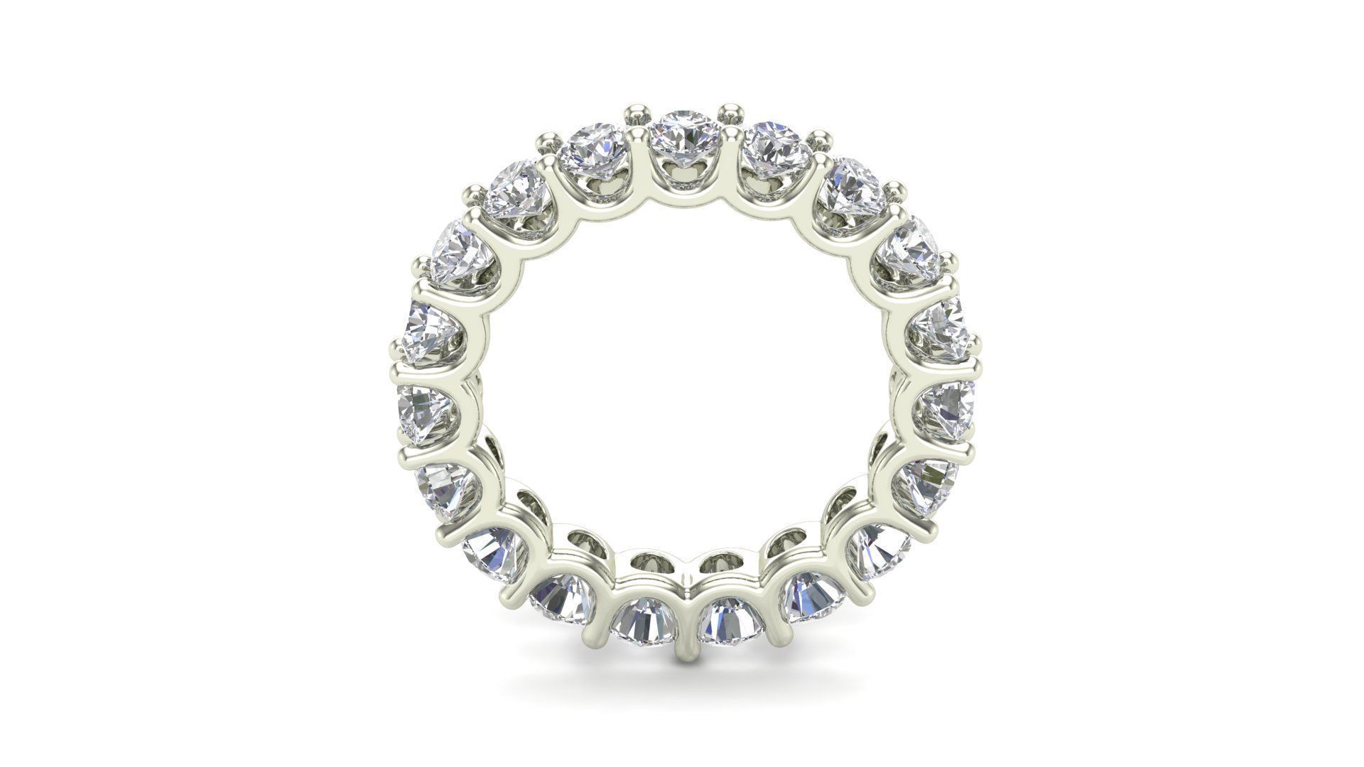 U Shaped Eternity Ring 3 point 7 mm stone size swiss 20 and EU60 3D print model_5