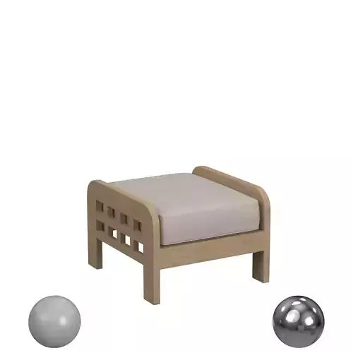 Butler Specialty Monhegan Teak Outdoor Ottoman 3D model