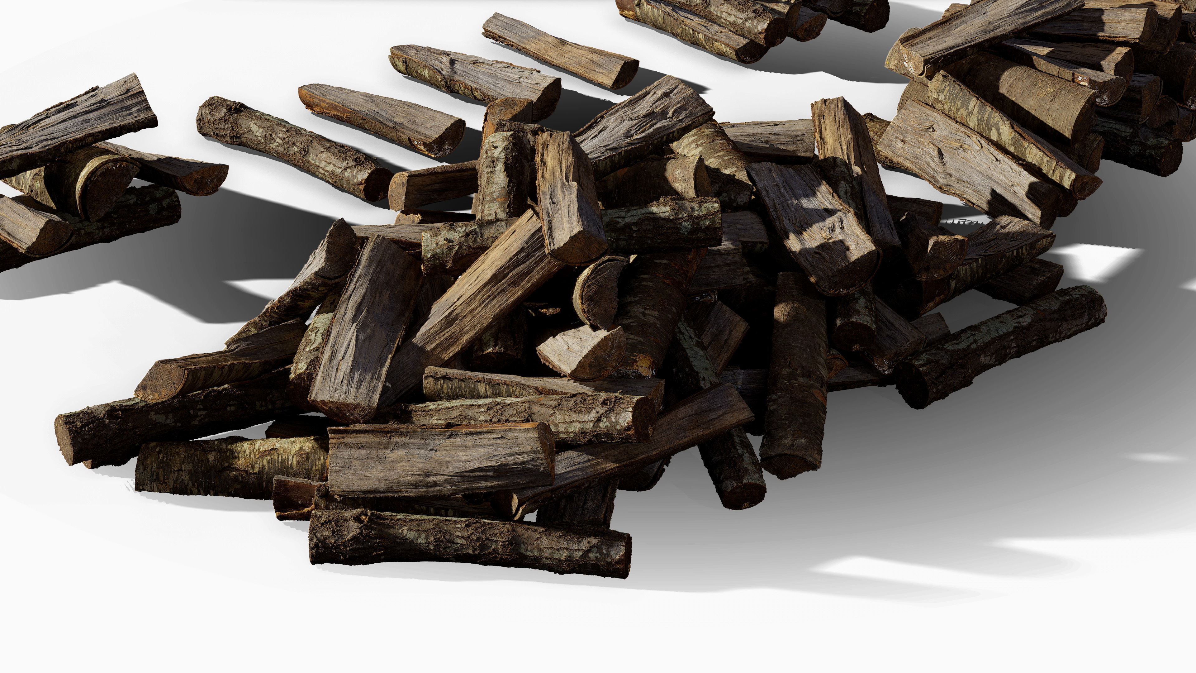 Black Cherry Firewood Pieces 02 Low-poly 3D model_11