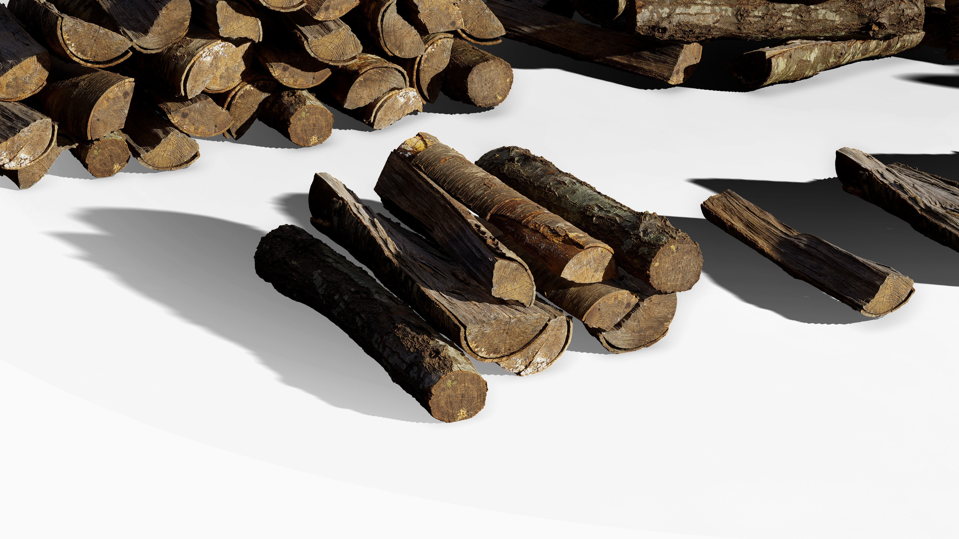 Black Cherry Firewood Pieces 02 Low-poly 3D model_12