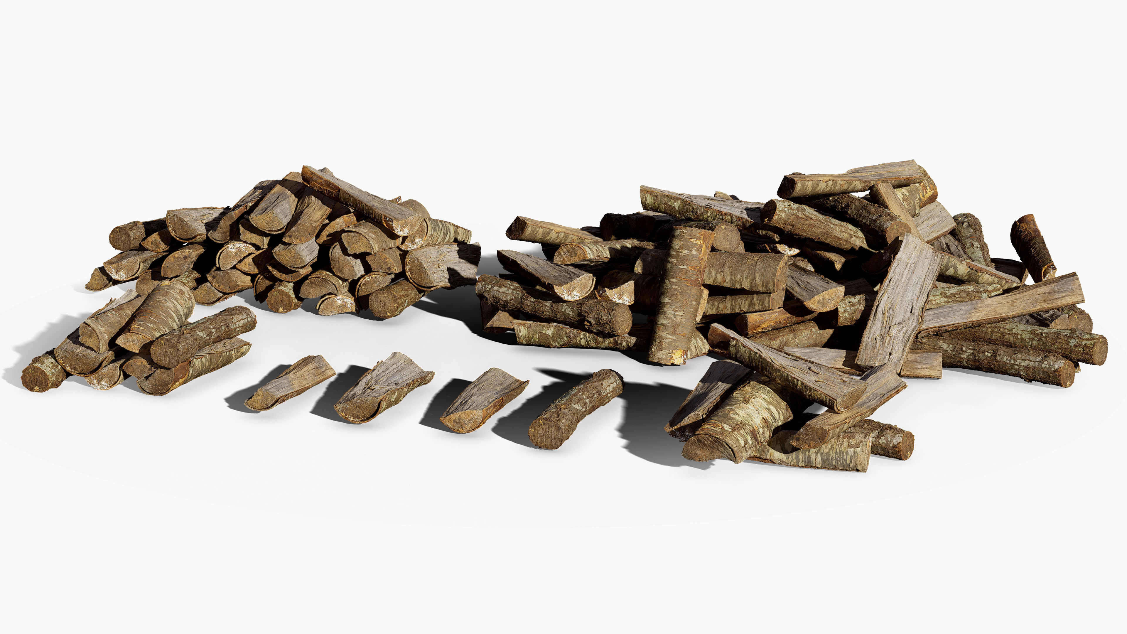 Black Cherry Firewood Pieces 02 Low-poly 3D model_3