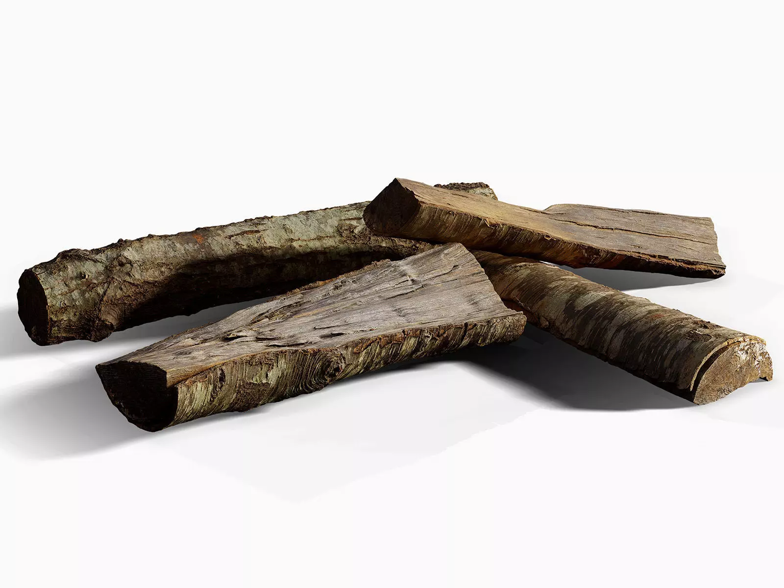 Black Cherry Firewood Pieces 02 Low-poly 3D model_0