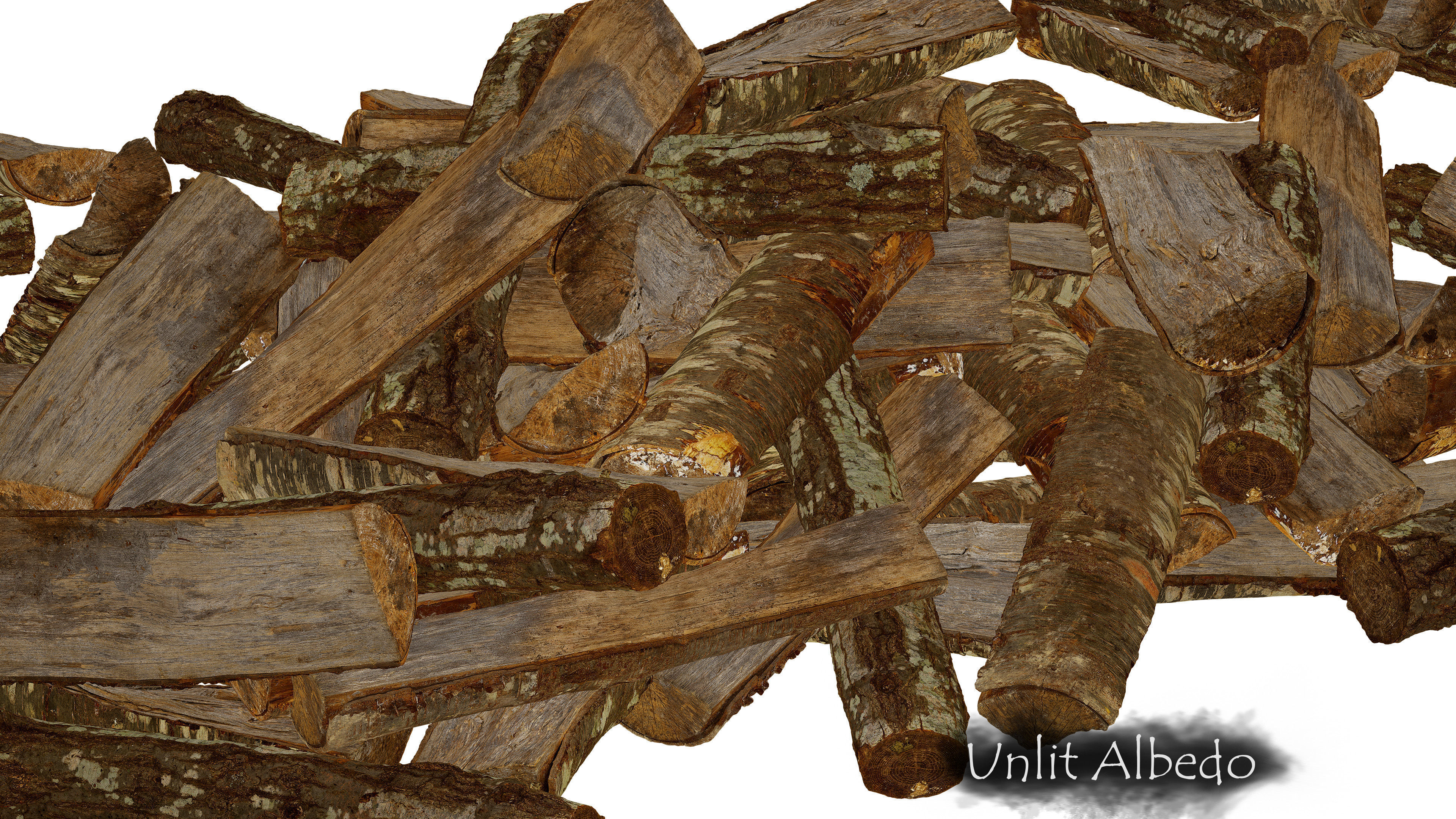 Black Cherry Firewood Pieces 02 Low-poly 3D model_7