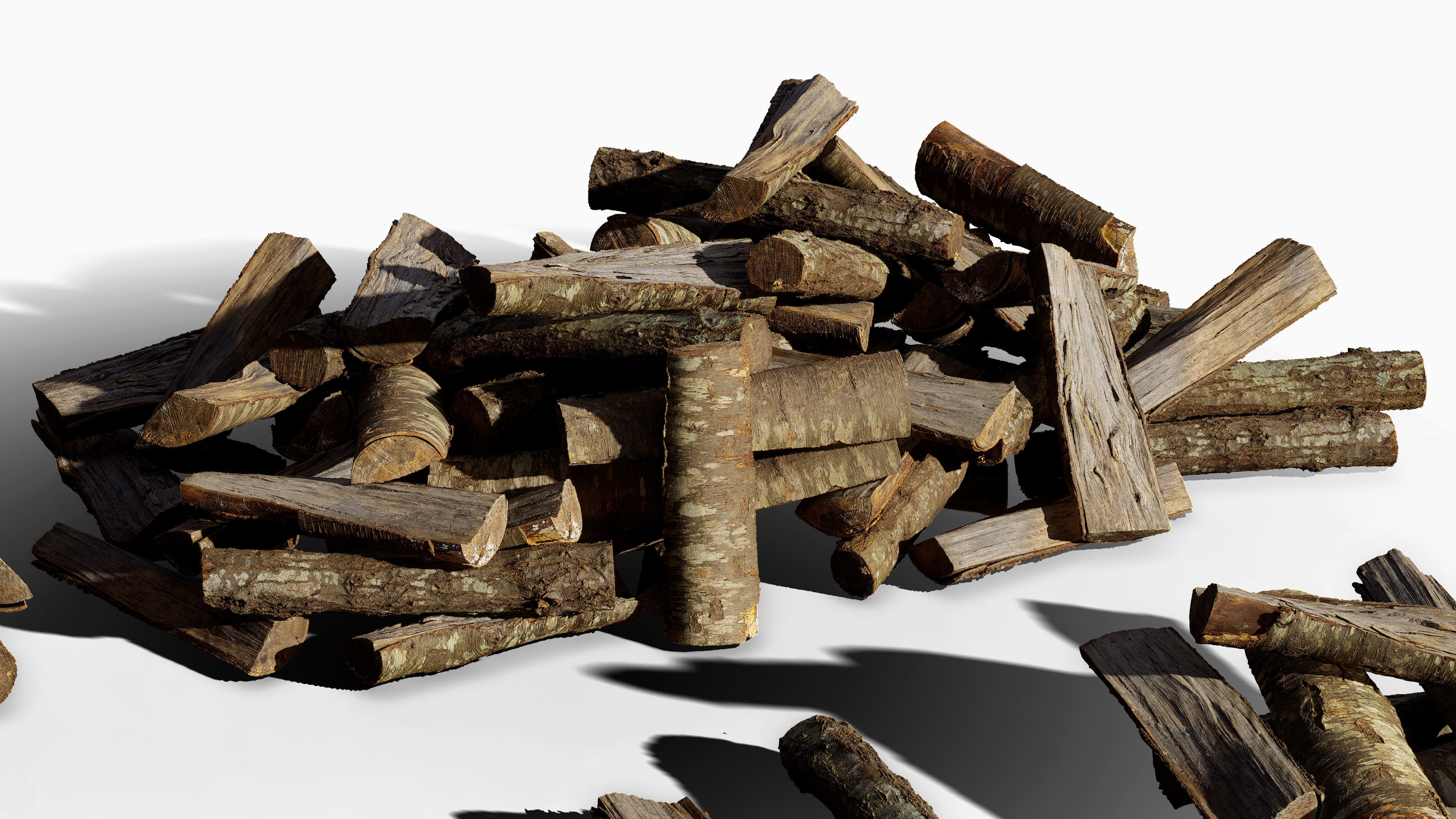 Black Cherry Firewood Pieces 02 Low-poly 3D model_10