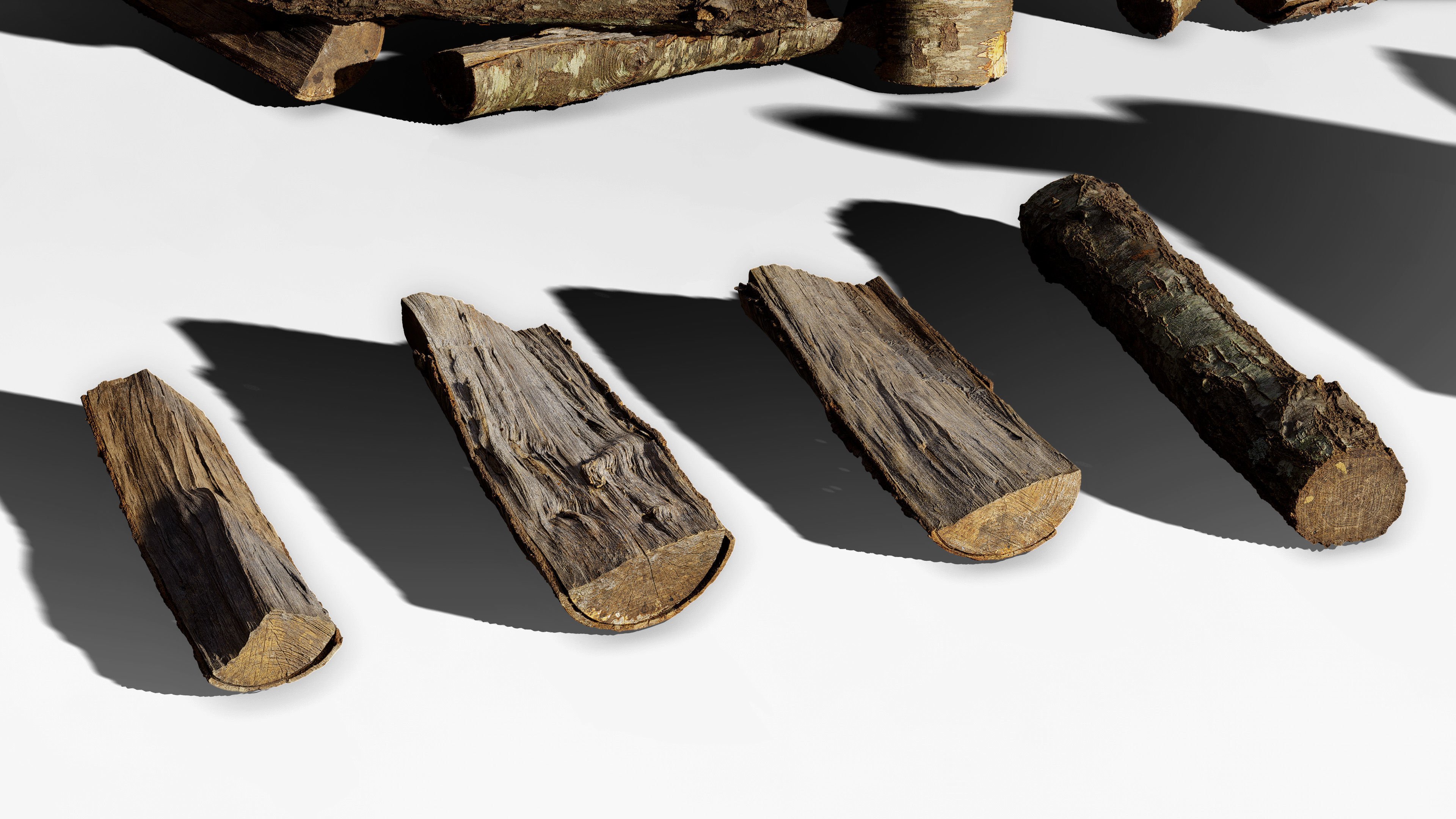 Black Cherry Firewood Pieces 02 Low-poly 3D model_8