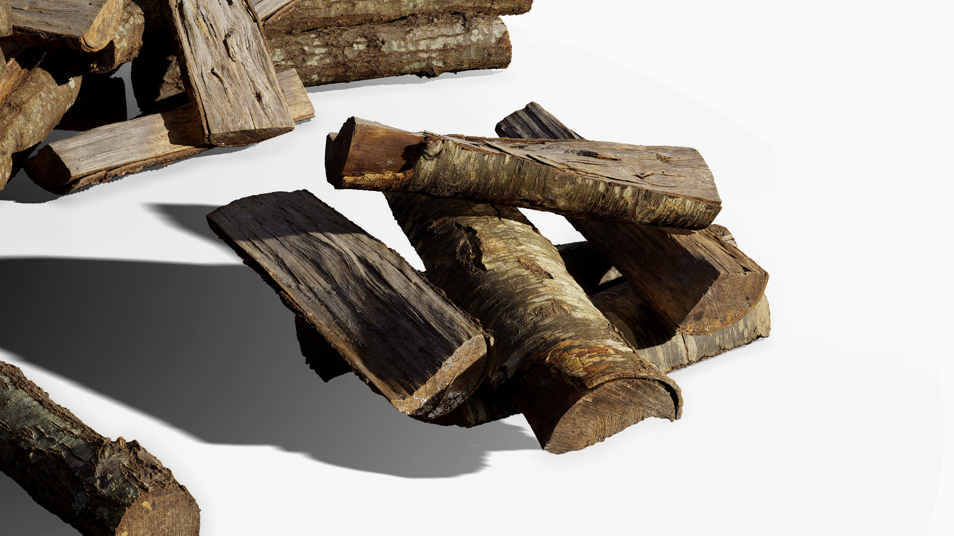Black Cherry Firewood Pieces 02 Low-poly 3D model_9