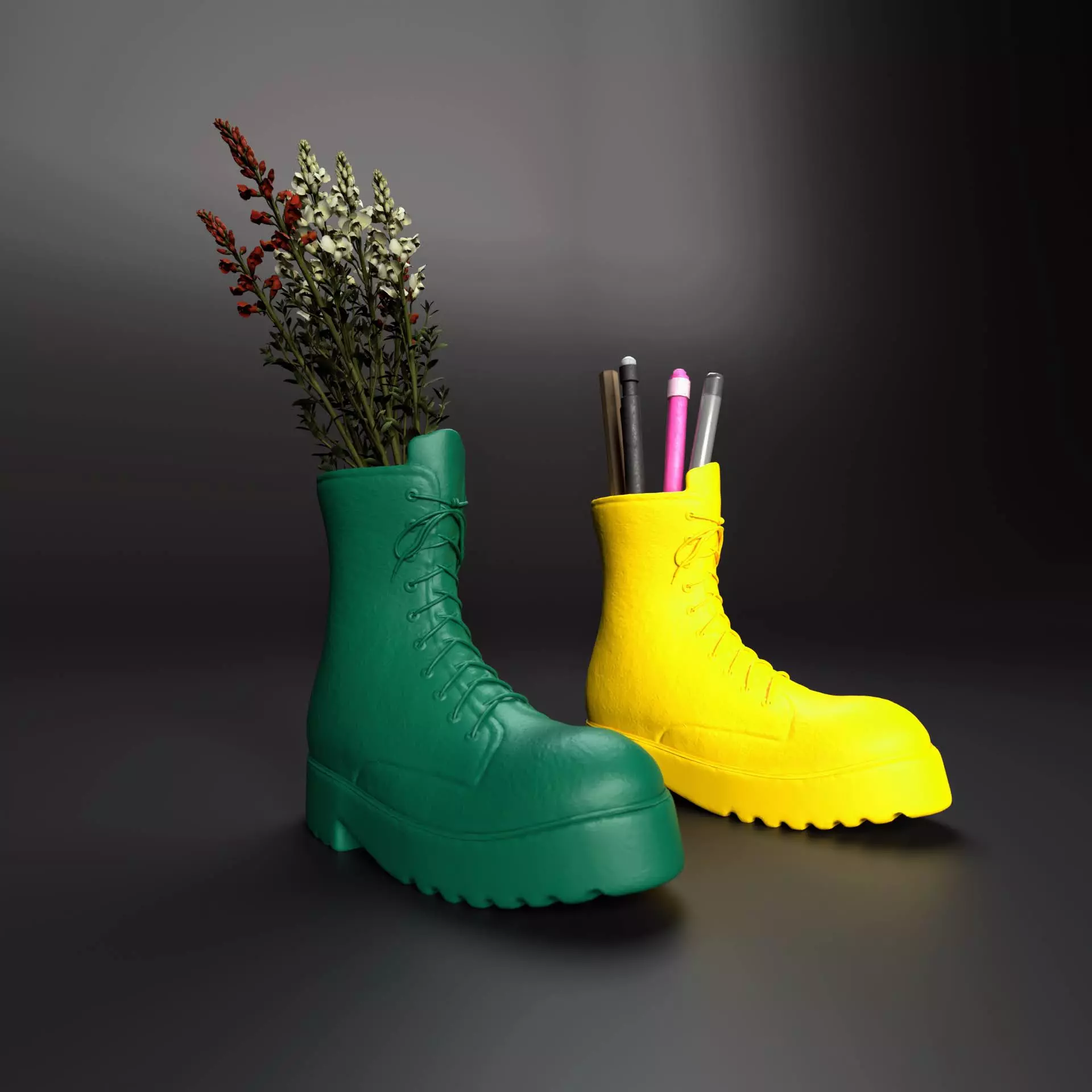 Pencil case stand shoe 3D print model