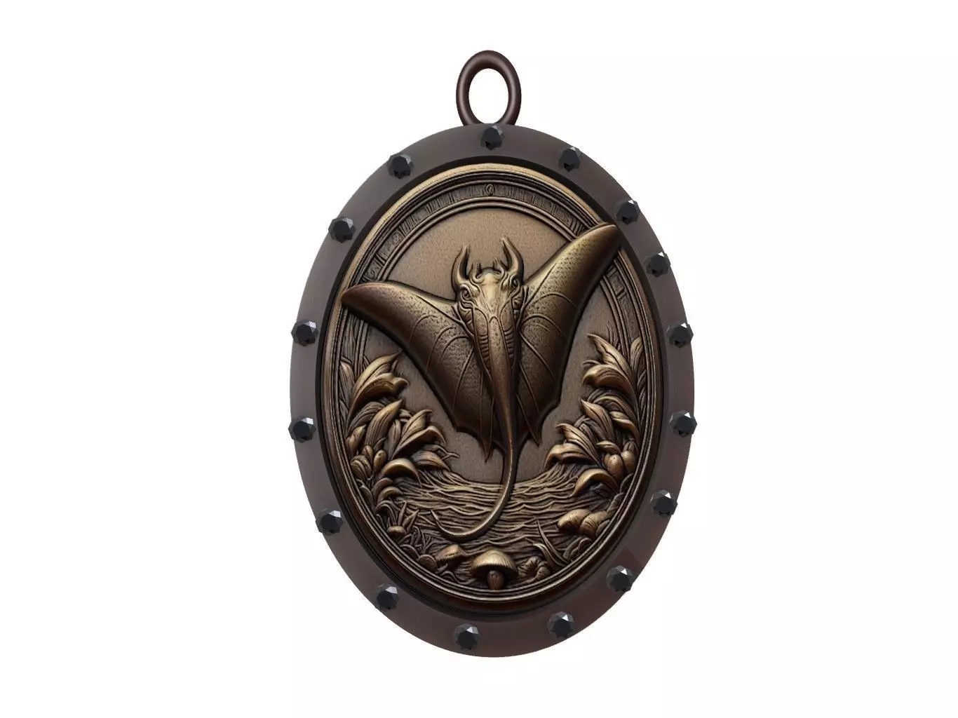 Manta Ray Animal Pendant 3D print model