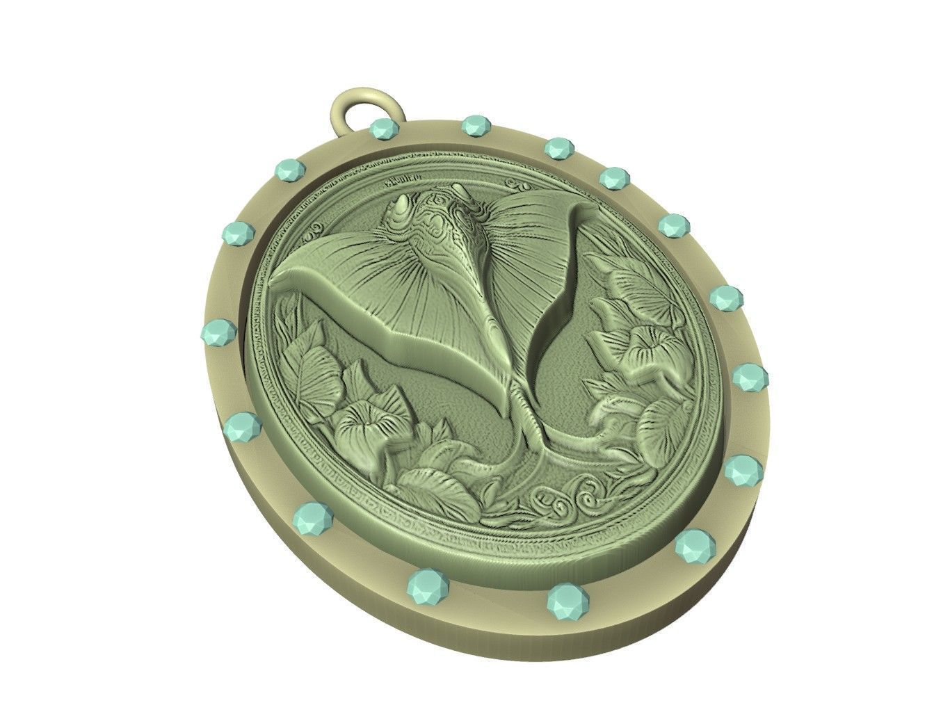 Manta Ray Animal Pendant 3D print model_3