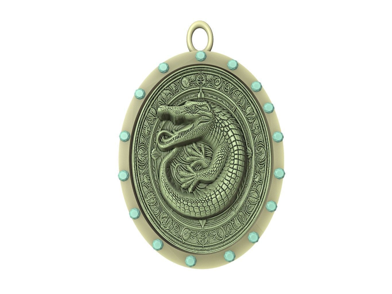 Crocodile Animal Pendant 3D print model_2
