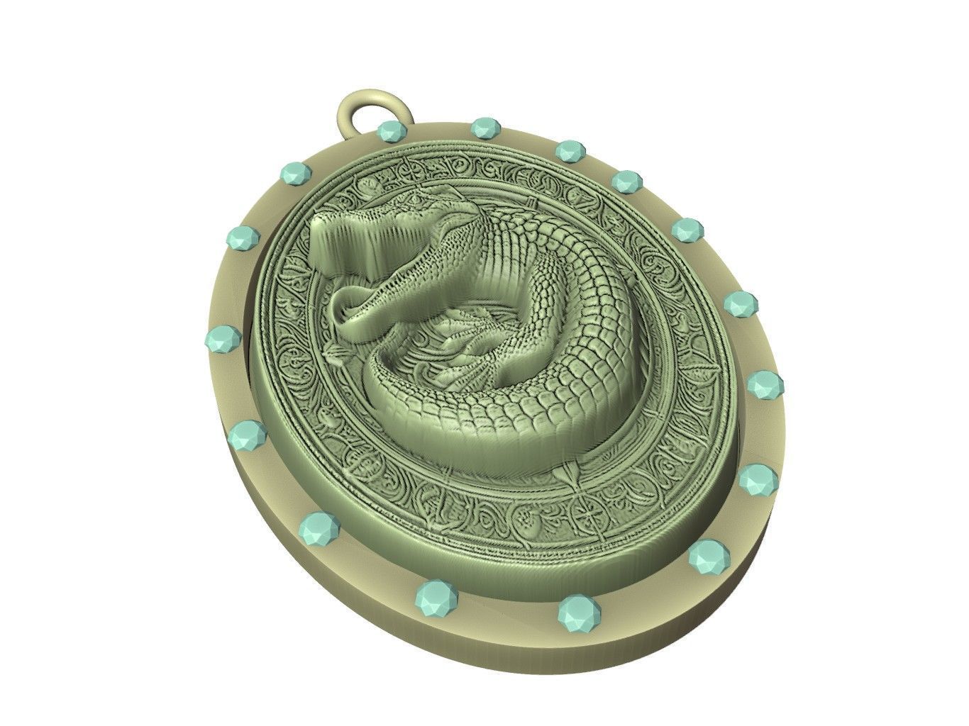 Crocodile Animal Pendant 3D print model_3
