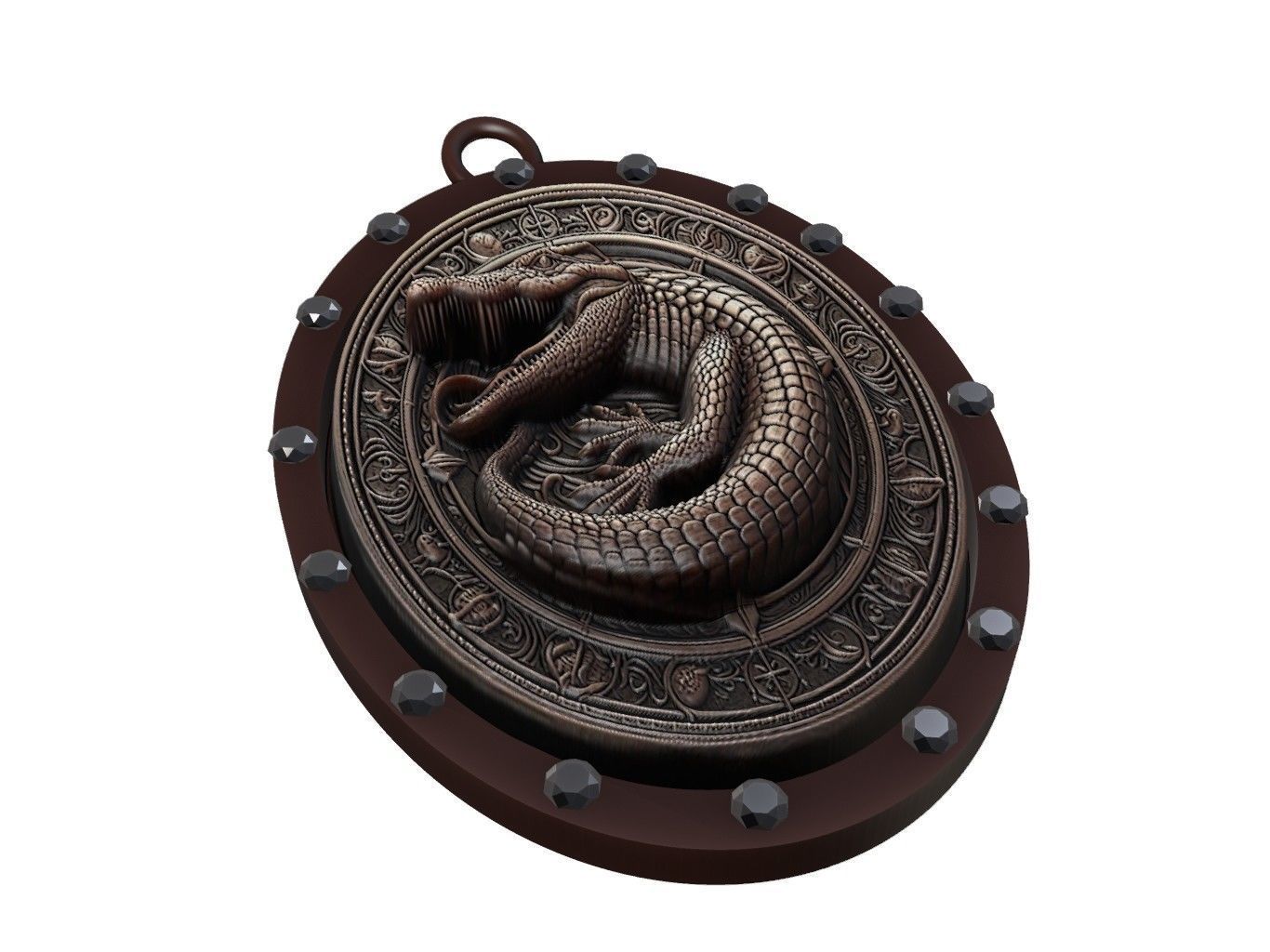 Crocodile Animal Pendant 3D print model_1