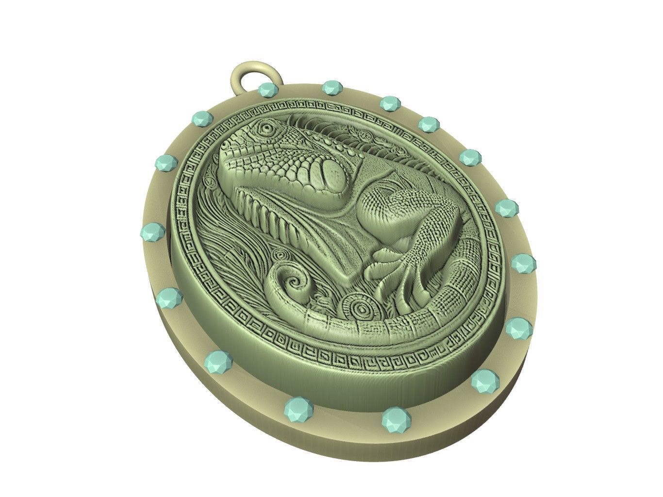 Iguana Animal Pendant 3D print model_3