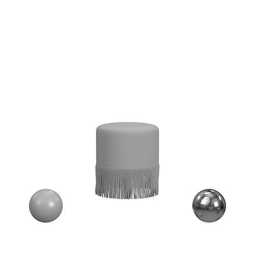 pouf with tulle 3D model