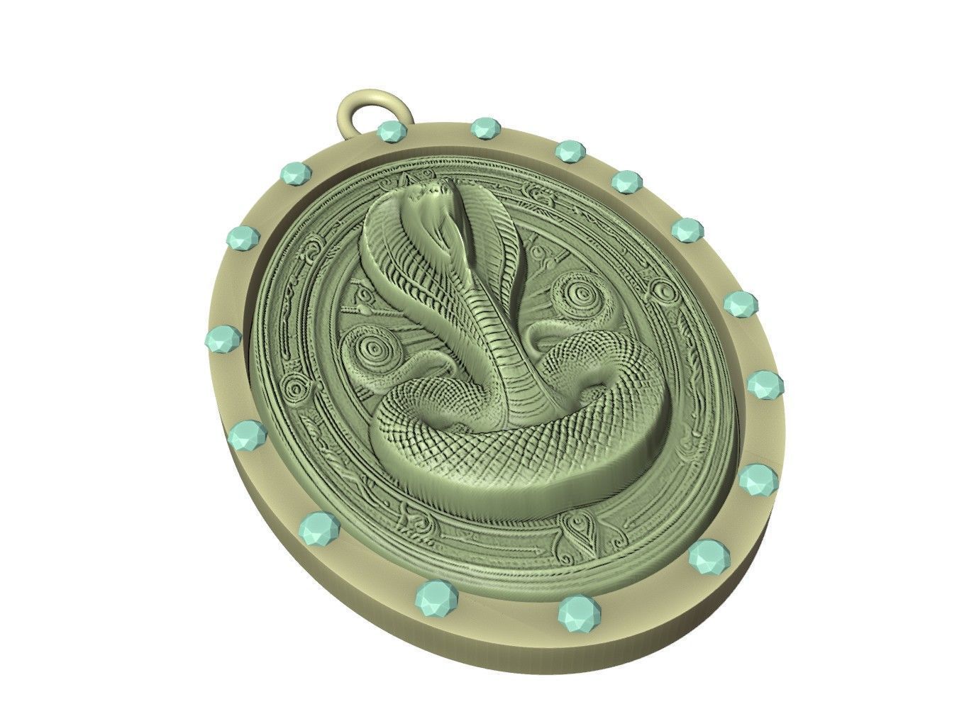 Snake Animal Pendant 3D print model_3