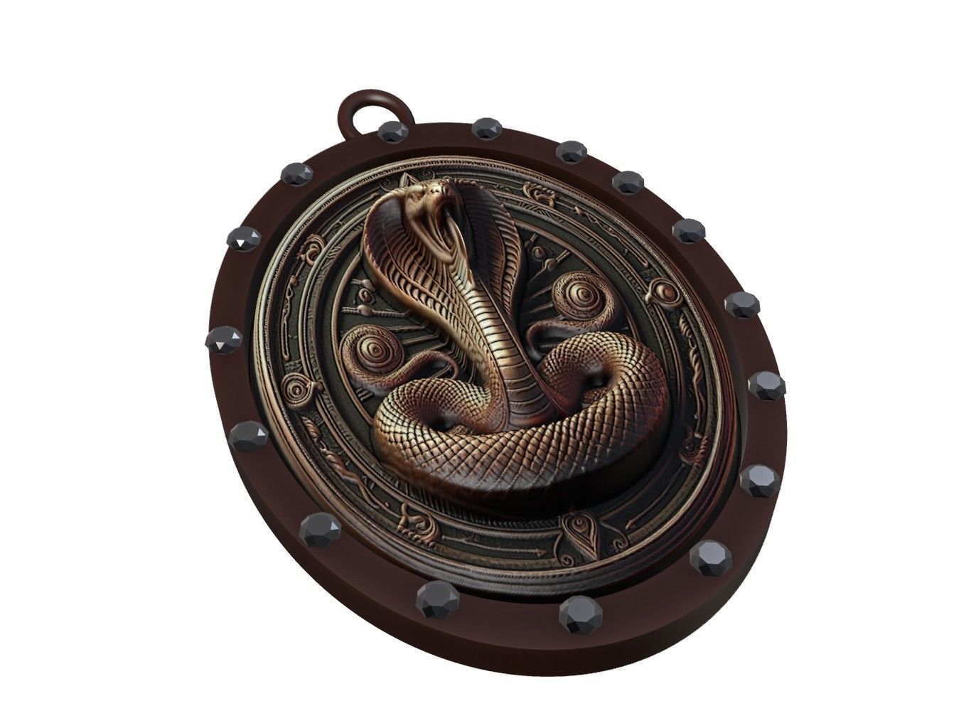 Snake Animal Pendant 3D print model_1