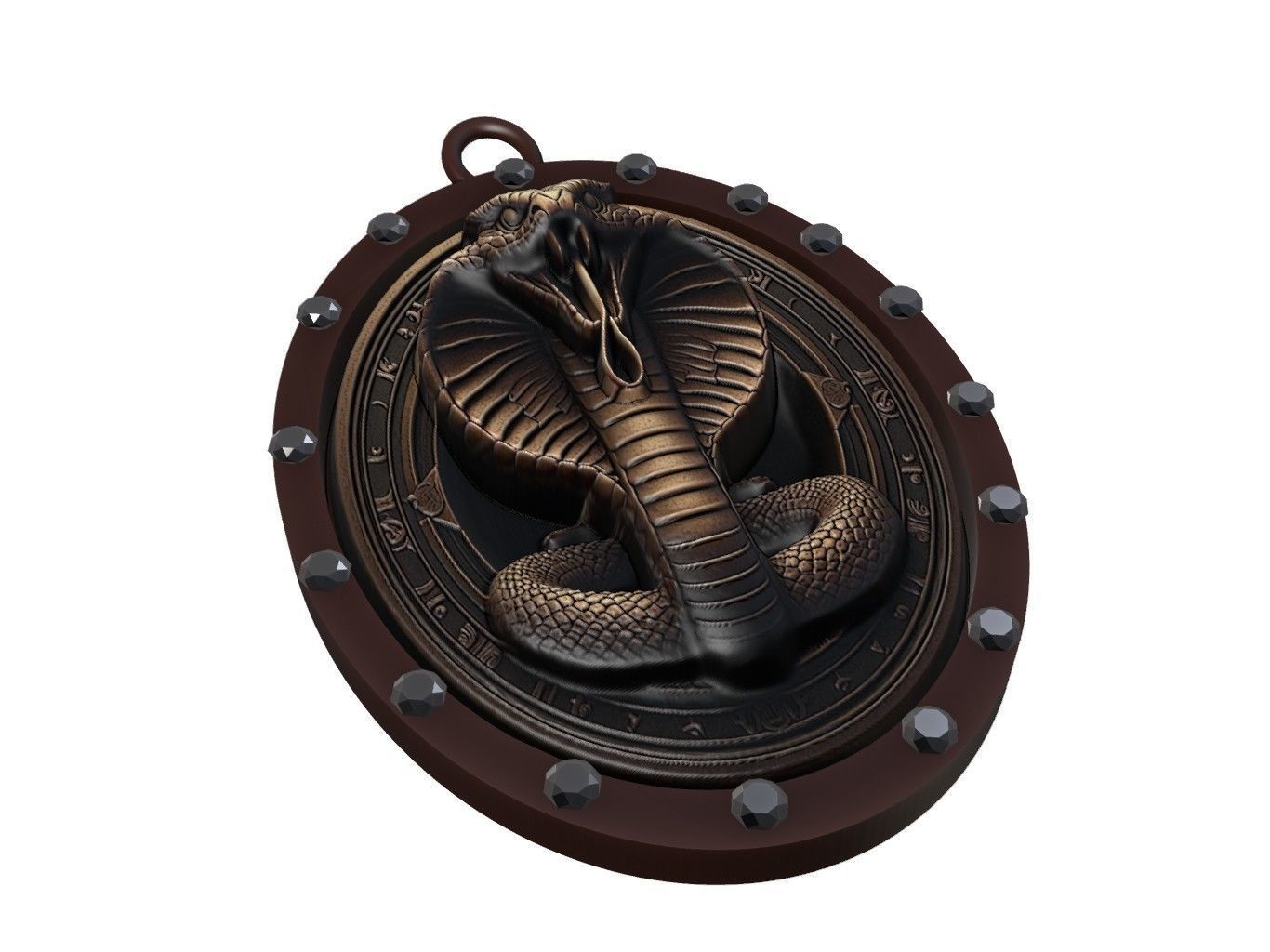 Cobra Animal Pendant 3D print model_1