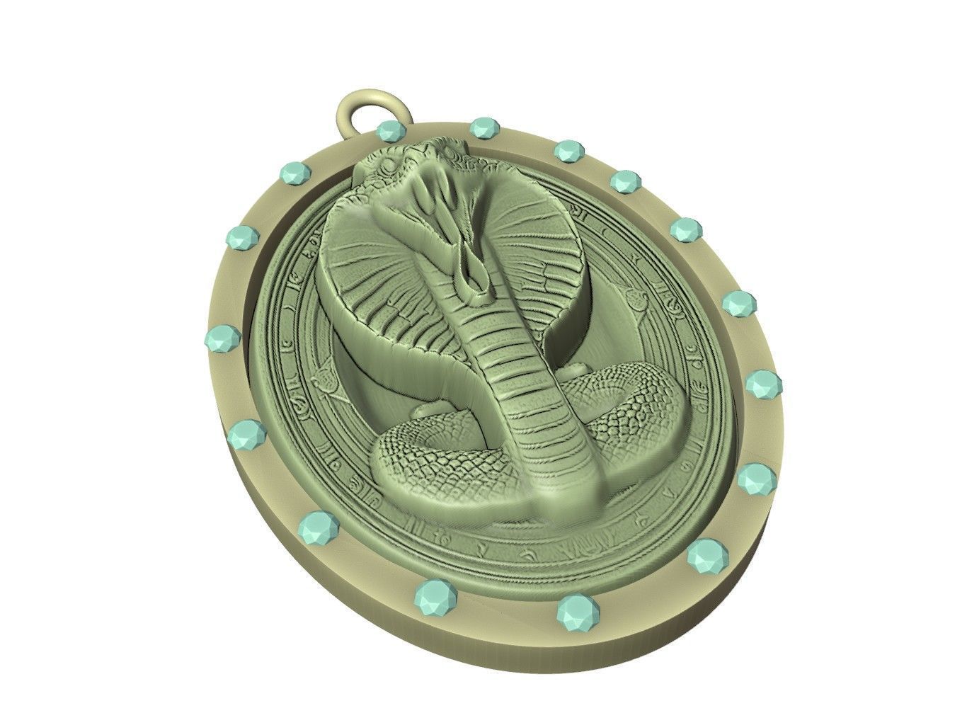 Cobra Animal Pendant 3D print model_3
