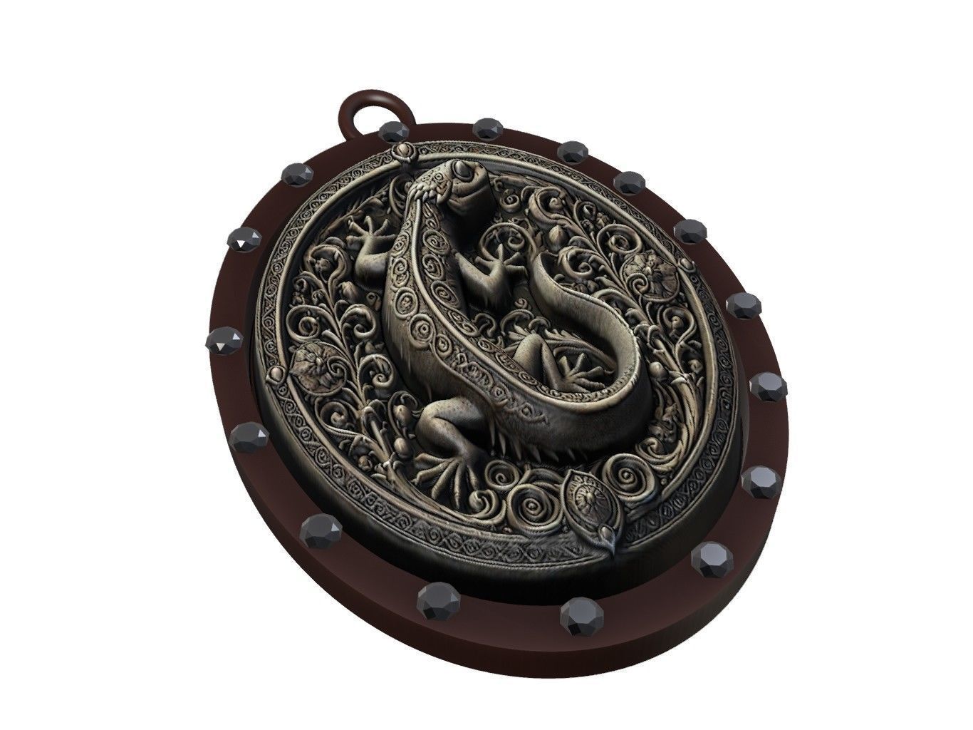 Salamander Animal Pendant 3D print model_1