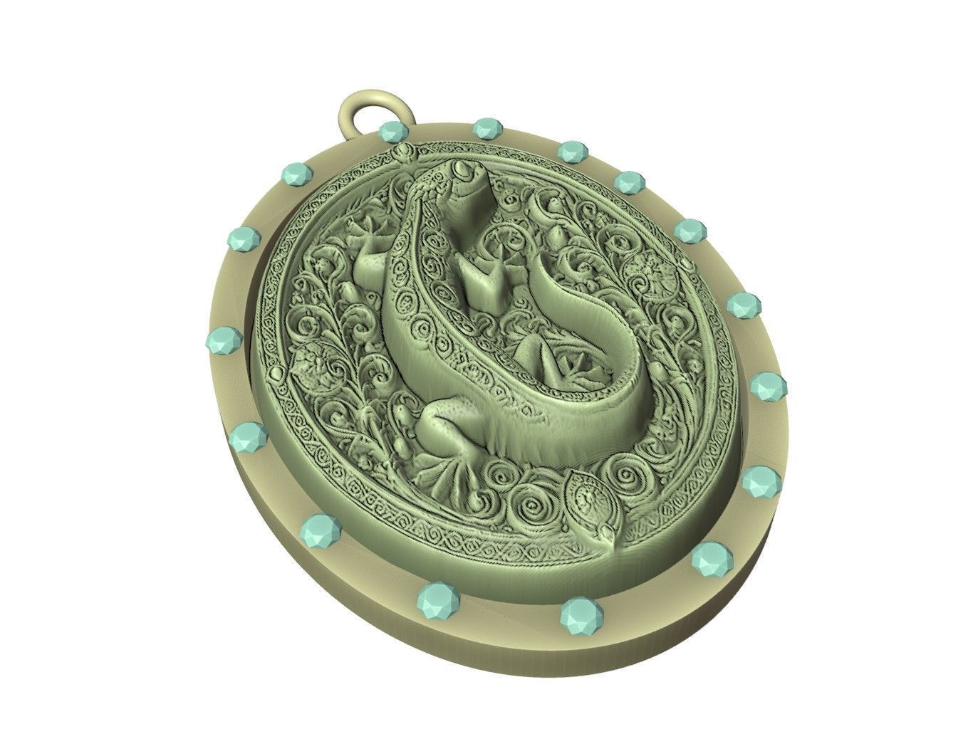 Salamander Animal Pendant 3D print model_3
