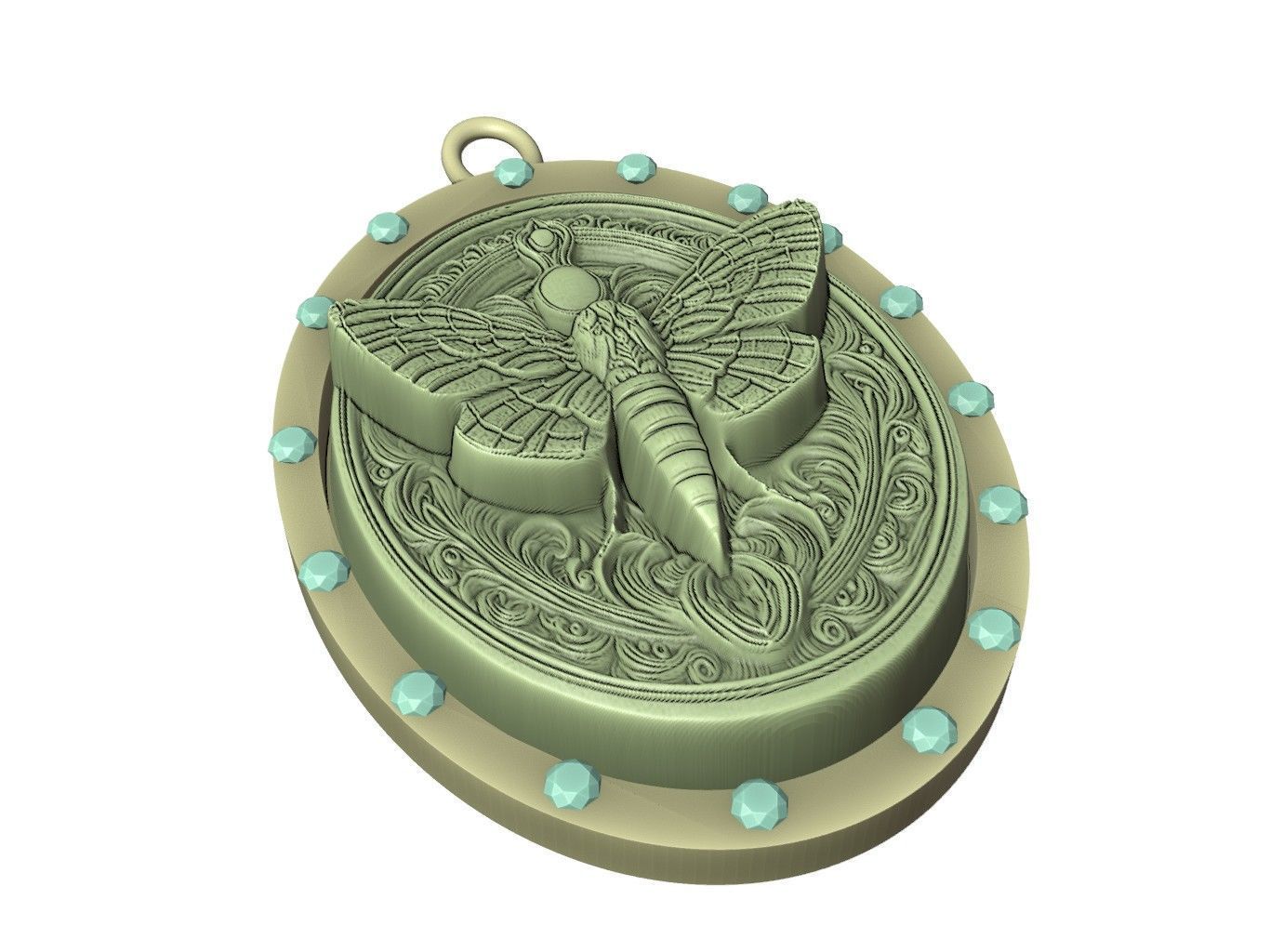 Moth Animal Pendant 3D print model_3