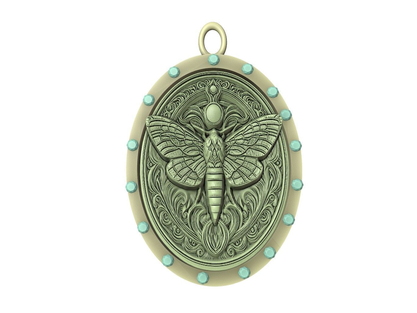Moth Animal Pendant 3D print model_2
