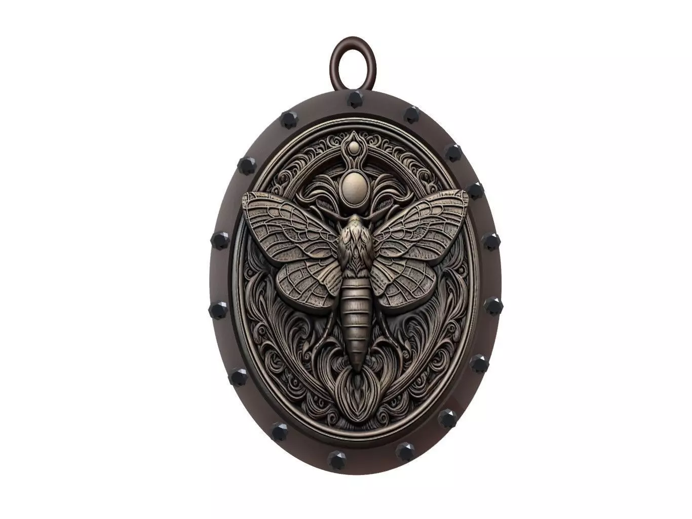 Moth Animal Pendant 3D print model_0