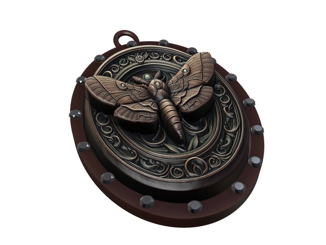 Moth Animal Pendant 3D print model_1