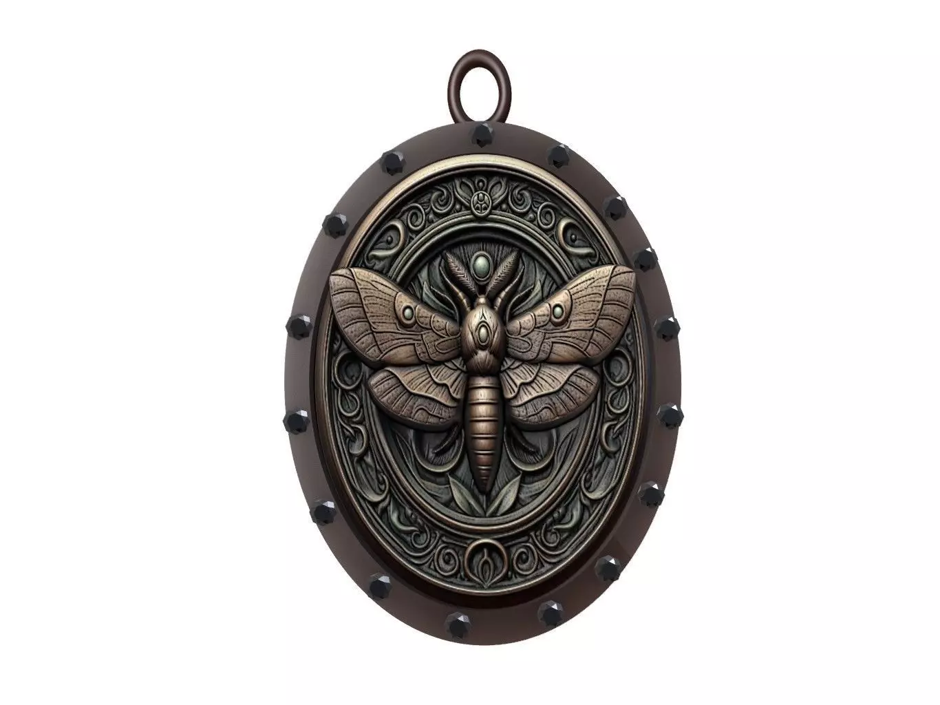 Moth Animal Pendant 3D print model_0