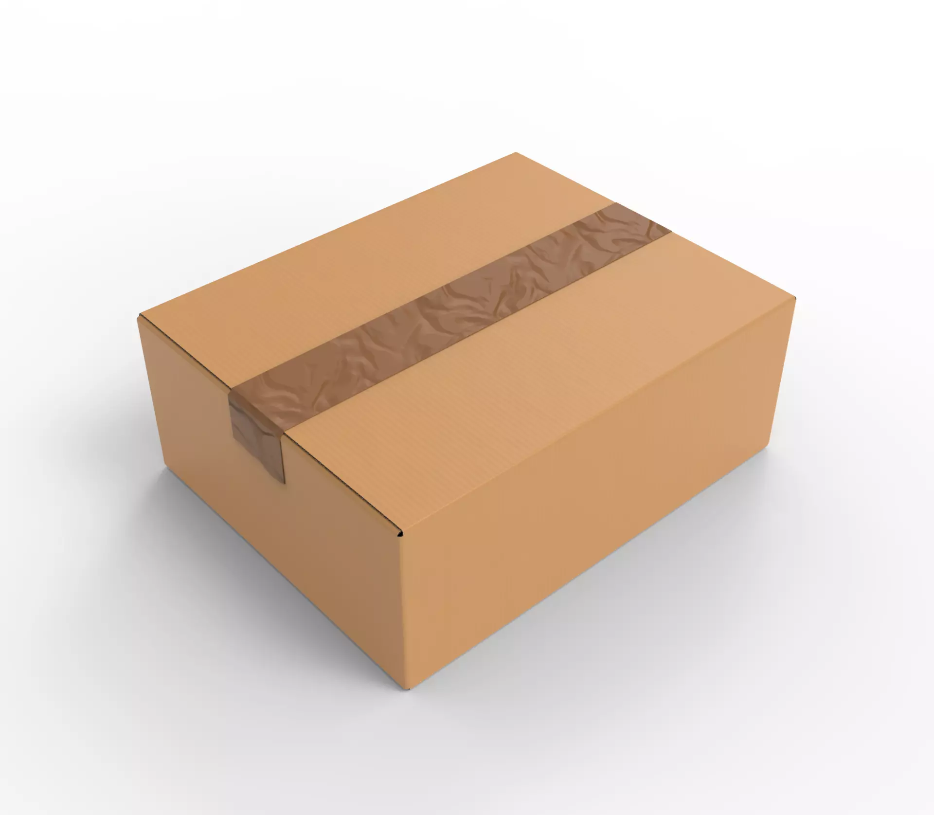 Cardboard box sealed 1 3D model_0