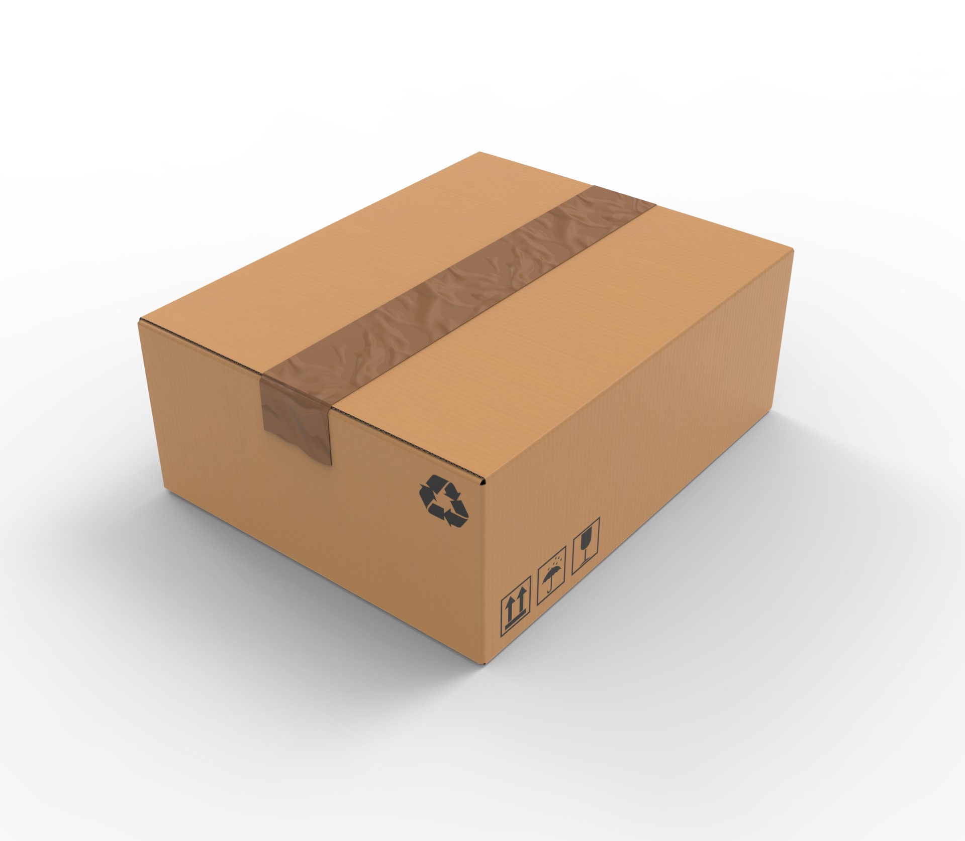 Cardboard box sealed 1 3D model_1