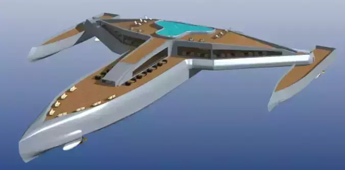 Estrella Luxury Yacht - High Poly 3D Model