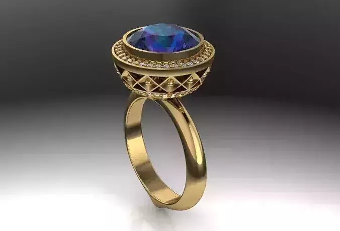 Engagement ring 3D print model