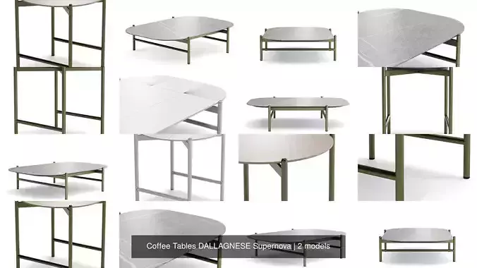 Coffee Tables DALLAGNESE Supernova 3D Model Collection
