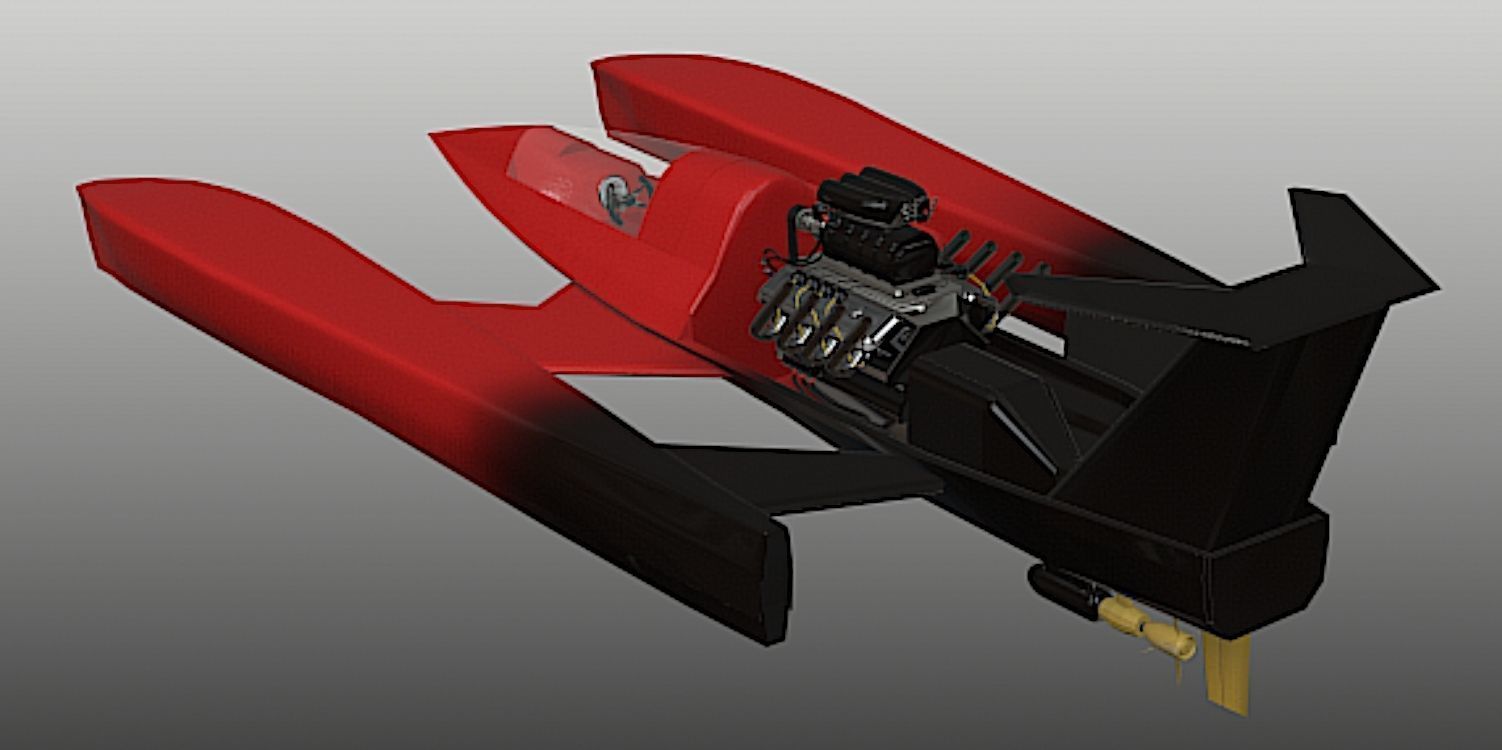 Drag Boat - Fast Motion - High Poly 3D Model 3D model_2