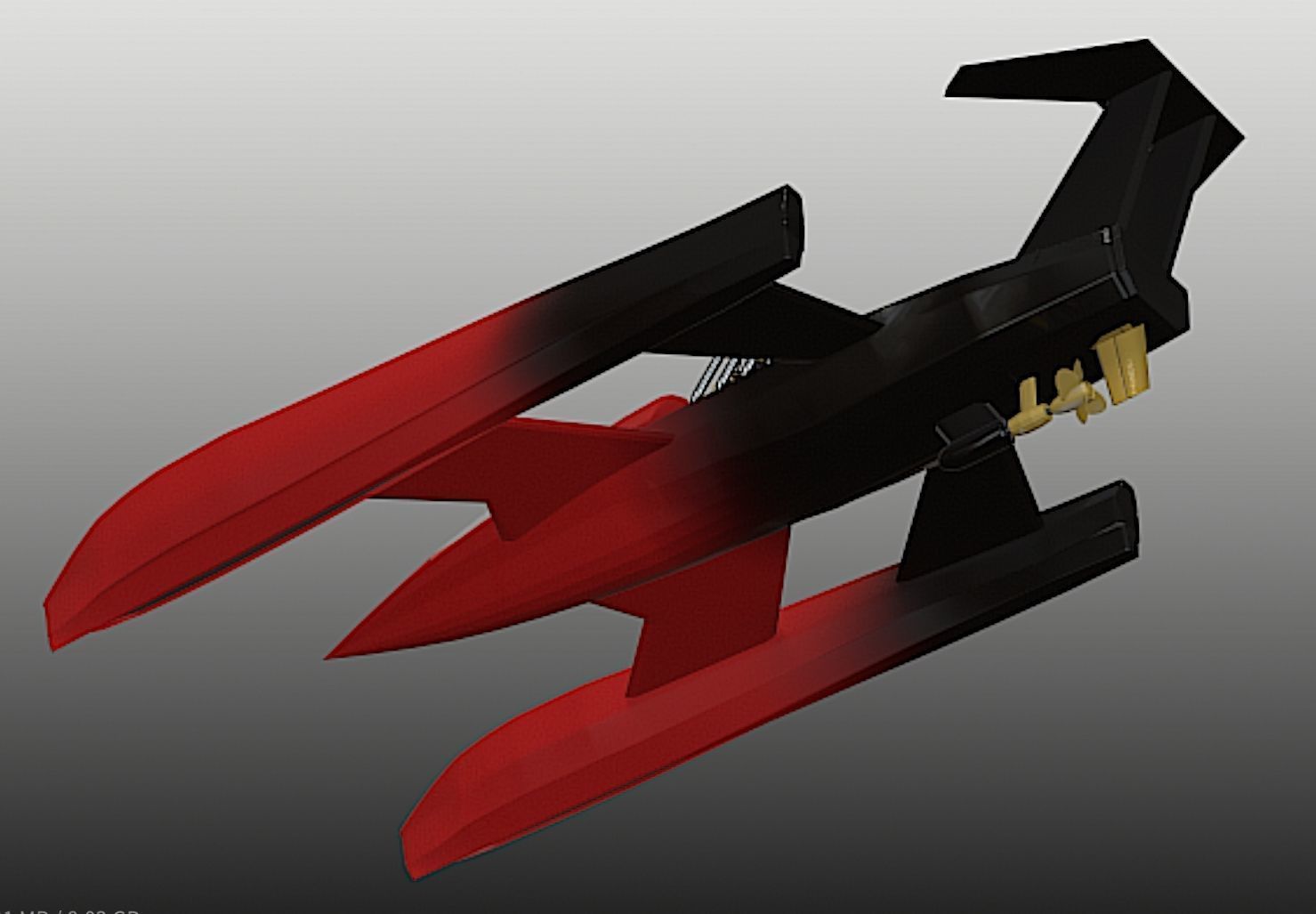 Drag Boat - Fast Motion - High Poly 3D Model 3D model_16