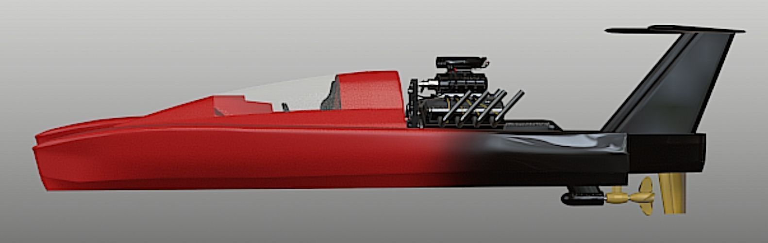 Drag Boat - Fast Motion - High Poly 3D Model 3D model_1