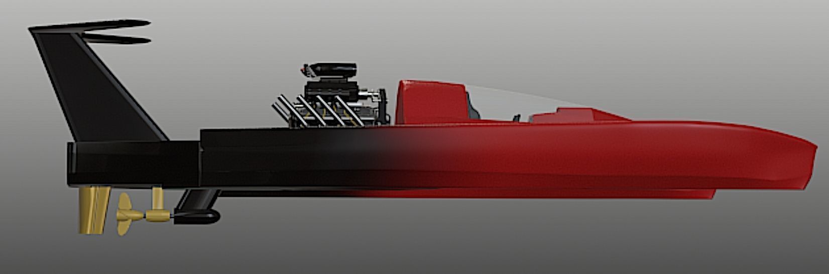 Drag Boat - Fast Motion - High Poly 3D Model 3D model_5
