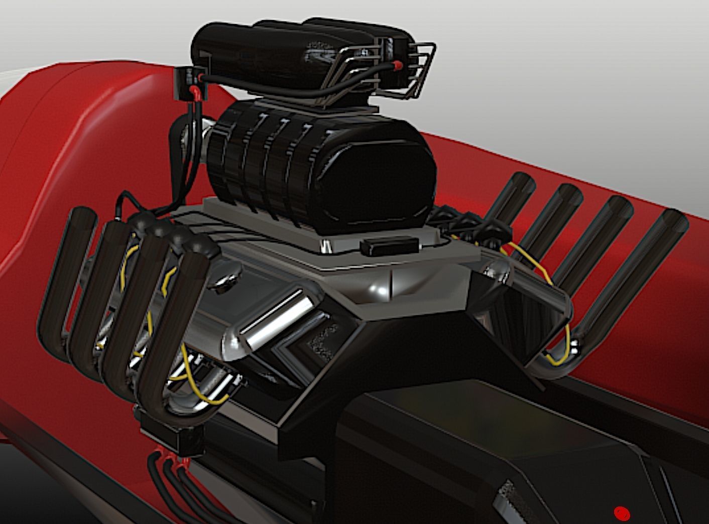 Drag Boat - Fast Motion - High Poly 3D Model 3D model_10