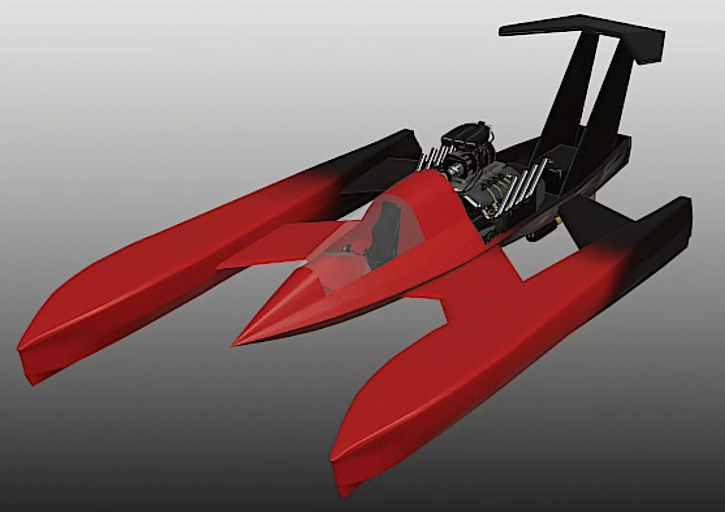 Drag Boat - Fast Motion - High Poly 3D Model 3D model_0