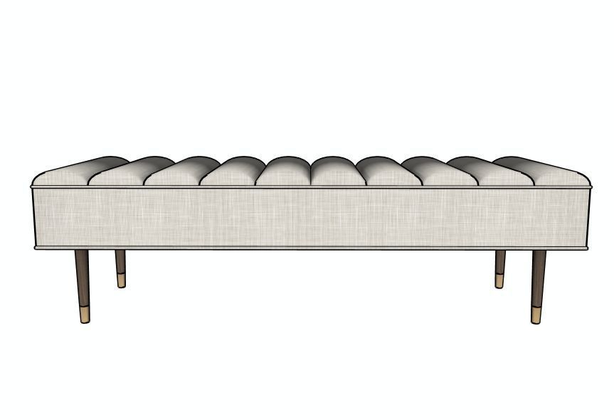 Emerson Christoph Upholstered Bench by Arteriors 3D model_1