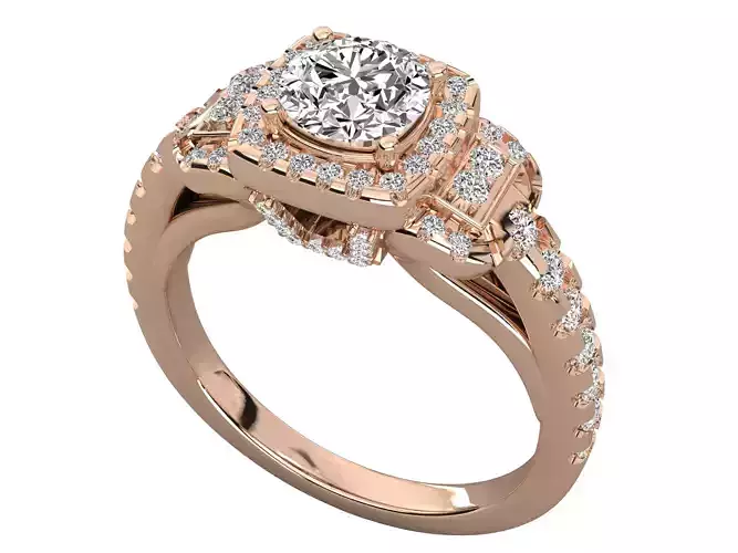 Modern Round Diamond Engagement ring US ring Size 7