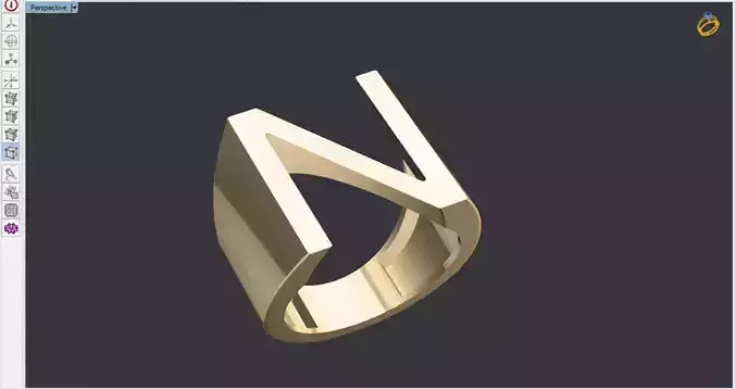 letter N signet ring