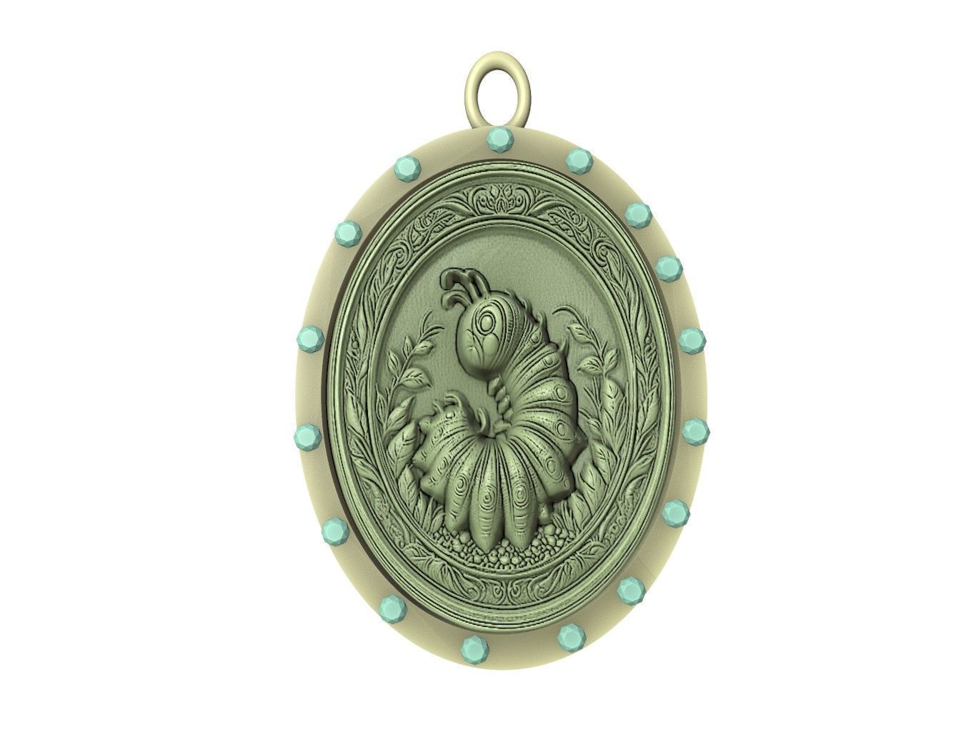 Caterpillar Animal Pendant 3D print model_2